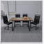 Ensemble de table de salle à manger rustique en bois aggloméré rectangulaire et en polyuréthane robuste et élégant pour les cuisines et les salles à manger modernes