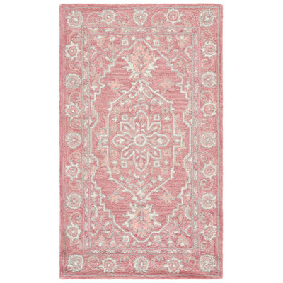 Tapis oriental en laine et coton touffeté à la main avec latex Crissyfield
