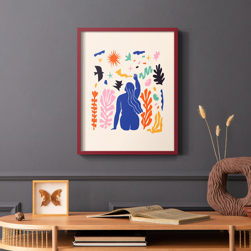 Matisse CDXLVI, reproduction encadrée - bois massif, H 10 po x l 8 po, Cadre simple rouge