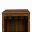 Brown Walnut Colour Modular Wine Bar Cabinet With Storage Shelves With Hutch For Dining Room