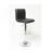 Swivel Faux Leather Adjustable Hydraulic Bar Stool, Set Of 2, Black-666184386