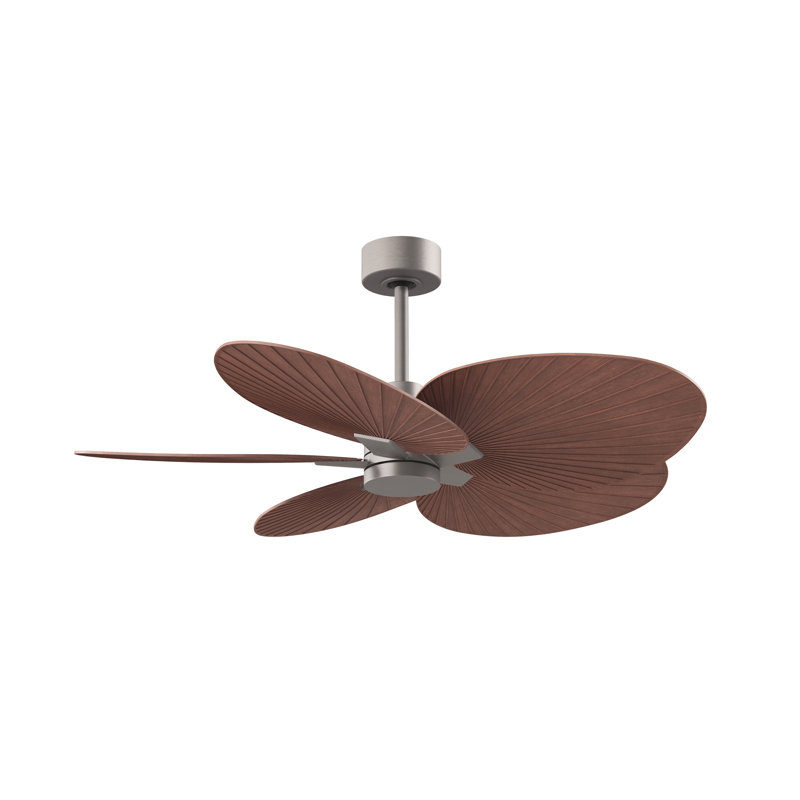 Alessandra - Five Blade Ceiling Fan, Brushed Nickel, Walnut Tone