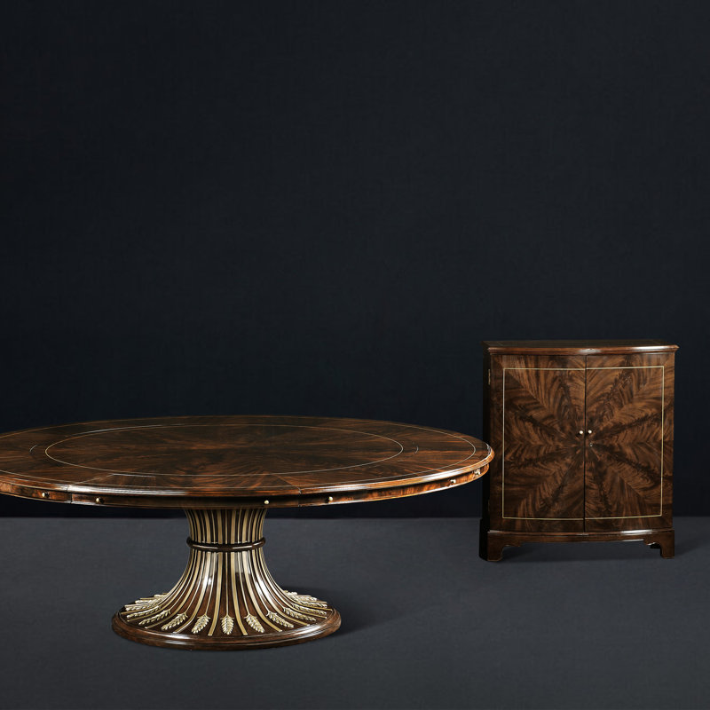 Round Mahogany Wood Dining Table