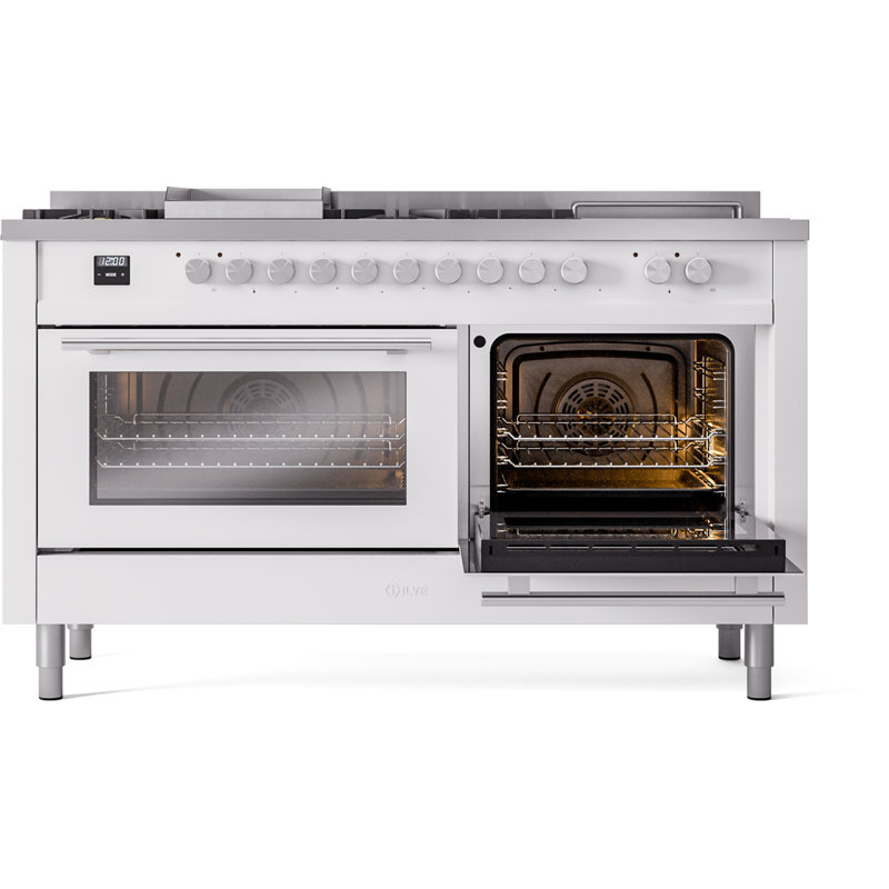 ILVE ProfessionalPlus II 60 Dual Fuel Range, knobs, RAL Color, Natural Gas
