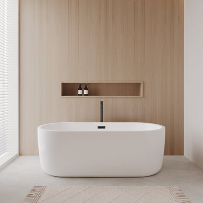 Juliette 67'' x 32'' Soaking Acrylic Bathtub with Faucet