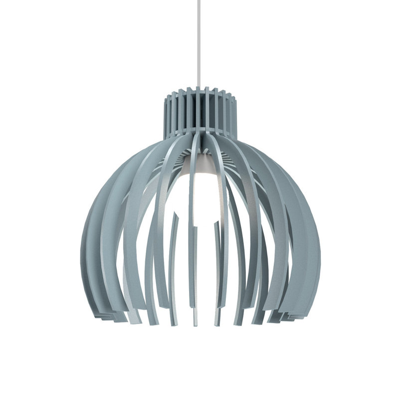 Mini American Walnut Globe Pendant Light with Black Accents