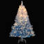 Arbre de Noël artificiel 5 pi avec 180 lumières DEL blanc chaud, 8 modes d'éclairage et base pliante en métal blanc et bleu-2015309267-2015309273
