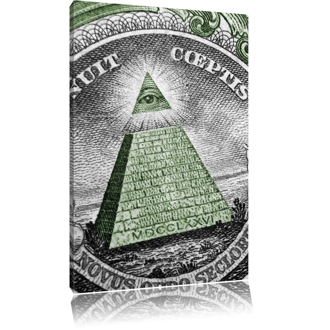 Leinwandbild Illuminaten-Pyramide Dollar