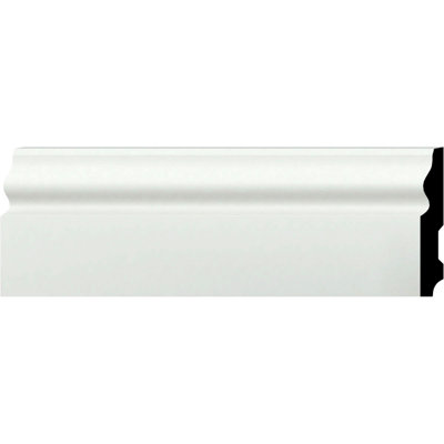 Endurathane Holmdel Baseboard Moulding, 3 7/8"H x 5/8"P x 94 1/2"L, Factory Primed