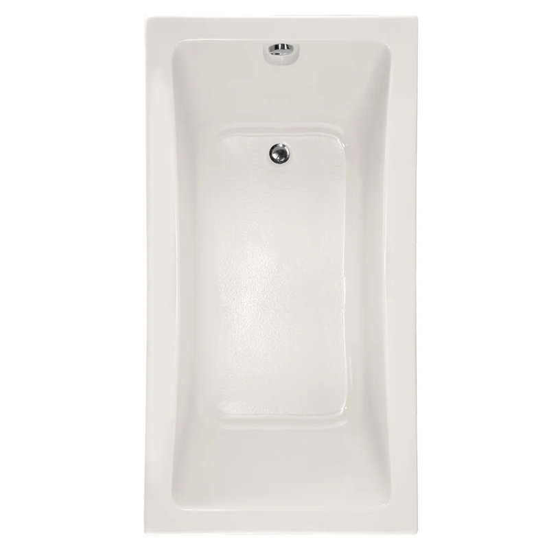 Rosemarie 60'' x 32'' Soaking Acrylic Bathtub, White, Polished Chrome