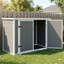 Remise de rangement horizontale horizontale avec rampe et couvercle hydraulique