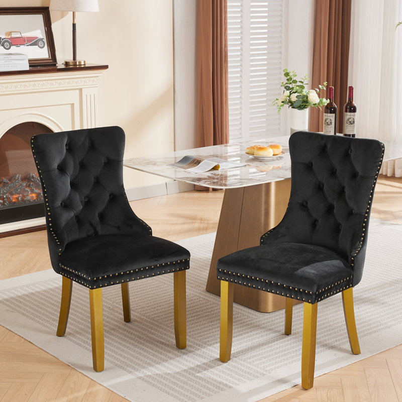 Ensemble de chaises modernes 2 pièces, Noir