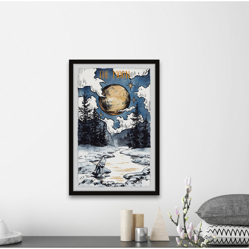The Fox and the Moon 1 Piece Single Picture Frame Painting, 30cm H x 20cm W x 3.81cm D