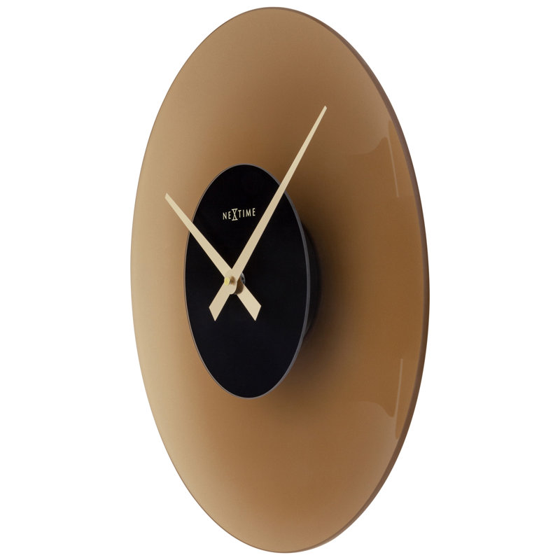 Glass Wall Clock, Brown 