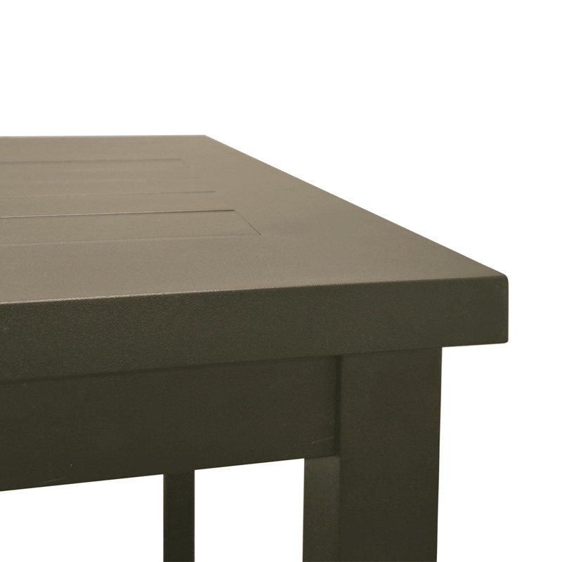 Table de salle à manger en aluminium, Bronze, L 34 po x L 34 po x H 29 po