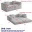 Chenille convertible avec poches de rangement latérales, idéale pour recevoir des invités, rangement pliant, jeu confortable