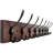 32.2'' Large Coat Rack Wall Mount Coat Hooks Coat Hanger with 8 Metal Black Triple- Hooks Brown Pine Real Wood Plank Hat Rack for Wall Hooks for Hanging Coat Hat Jacket