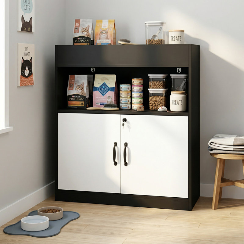 Modern Storage Cabinet With Lock