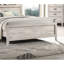 Lit contemporain blanc délavé avec tablettes de tête de lit et structure intégrée en bois d'ingénierie, éclairage fonctionnel pleine grandeur à boutons, mobilier de chambre classique, boutons en acrylique