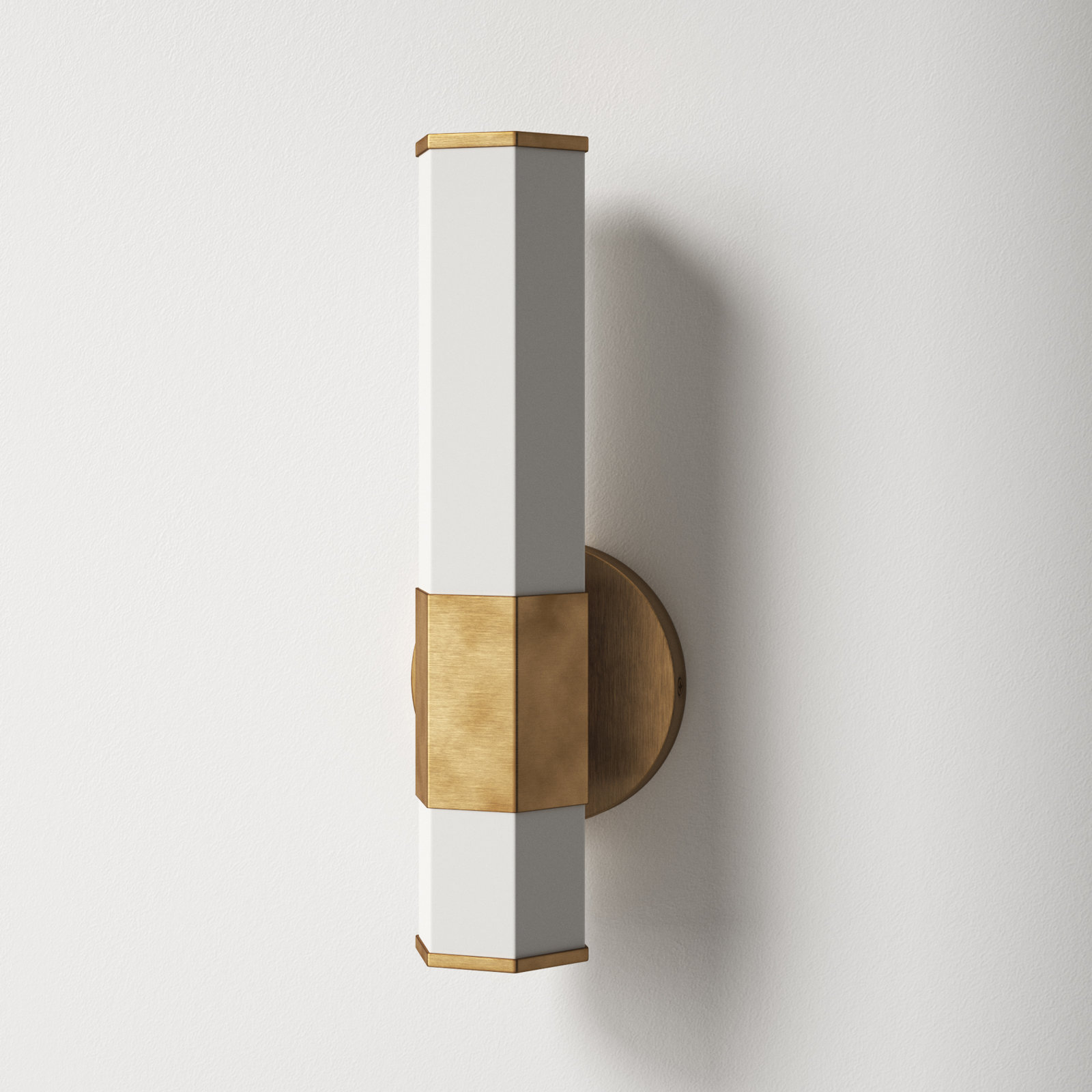Belden Single Frosted Dimmable LED Bath Sconce, Heritage Brass