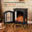  16" Electric Fireplace Stove Heater - 1500W Infrared, 2 Heat Modes, Thermostat & Overheat Protection