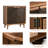 Asante Vintage Storage Accent Textured 2-Door Cabinet with with Wood Handles,Rich Brown