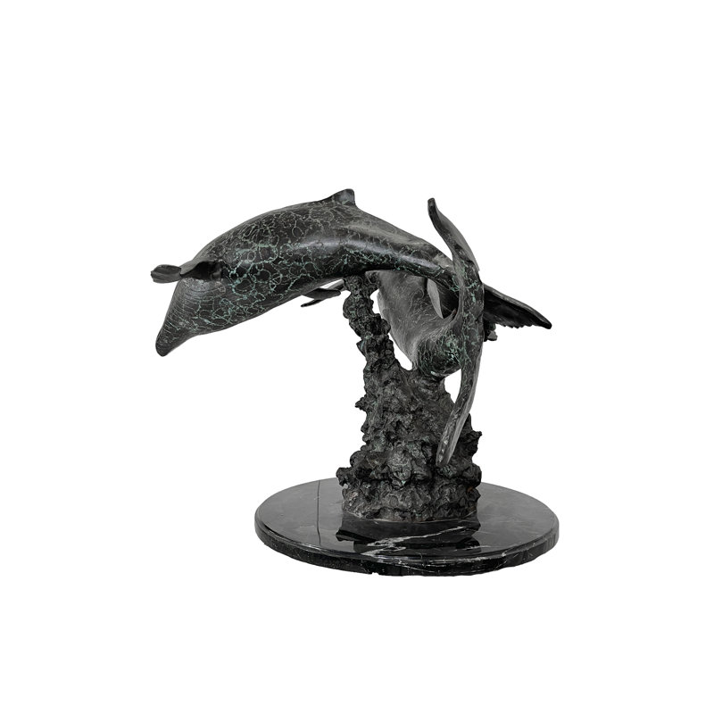 Bronze Two Whales Sculpture