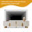 78.74'' Modern Faux Marble TV Stand with Gold Stainless Steel Base and 4 Storage Cabinets