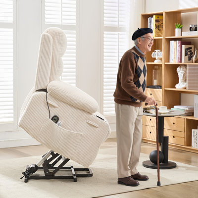 Fauteuil inclinable électrique Power Lift, fauteuils inclinables électriques surdimensionnés pour personnes âgées avec chaleur et massage, siège de cinéma maison avec 2 porte-gobelets latéraux, fauteuil inclinable électrique inclinable pour le salon