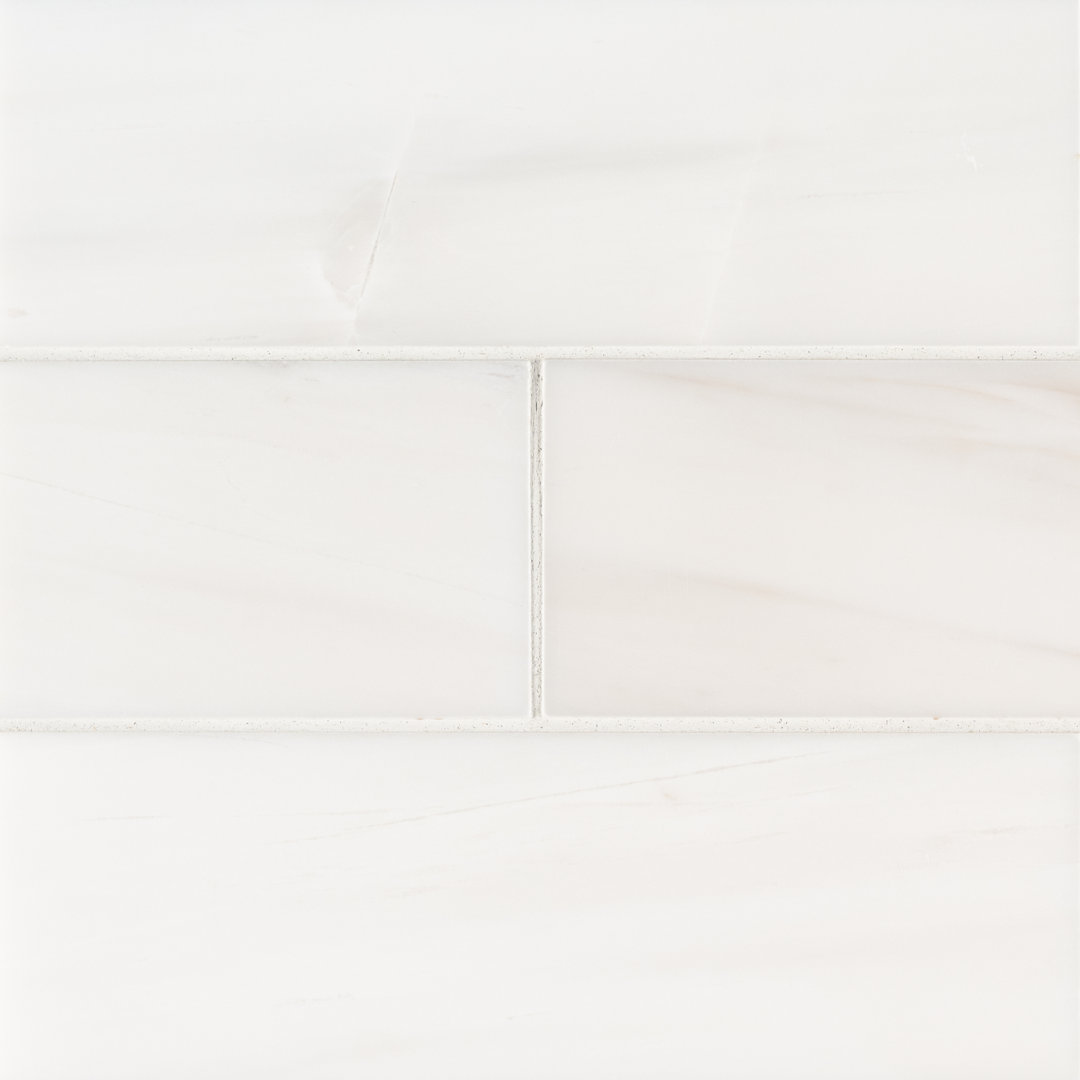 Calabria Frost Subway 3 in. x 6 in. Polished Marble Floor and Wall Tile Ackland