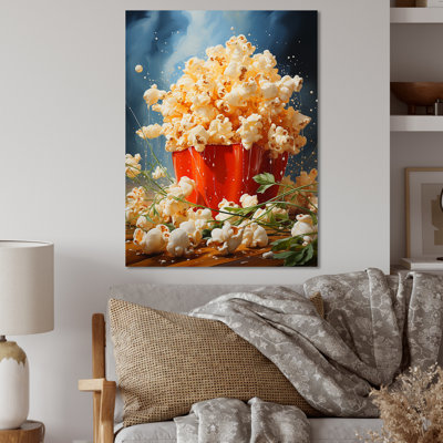 Carnival Kernels Bright Pop Corn Fiesta I - Art mural en métal Popcorn