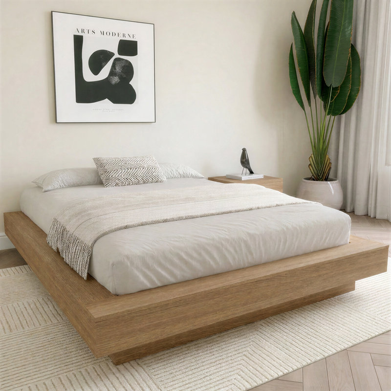 Brix Platform Bed, Queen, Brown