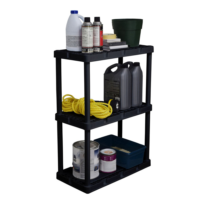 Gracious Living Knect A Shelf Light Fixed Storage 3 Shelf Shelving Unit (3 Pack)