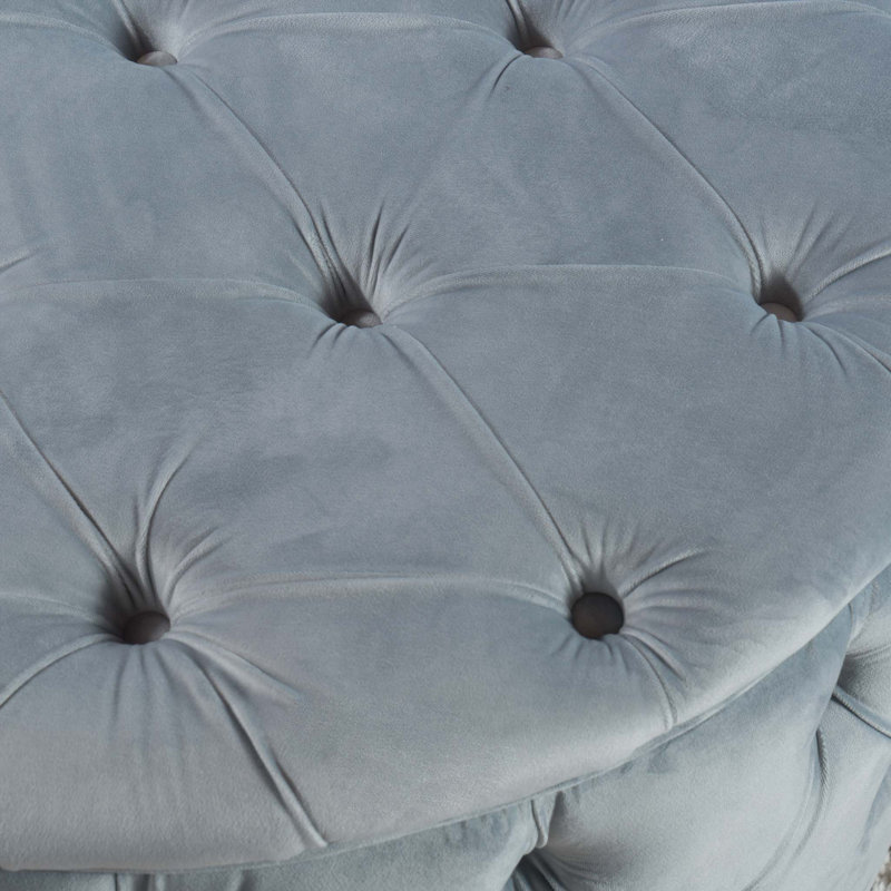 Stylish Multi-Use Tufted Ottoman for Home, Light Gray