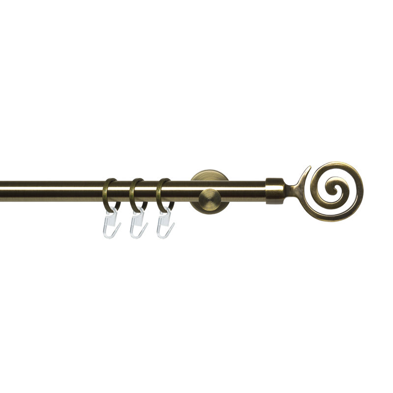 Jaime Curtain Pole Set, Antique brass, 3cm H x 240cm W x 7cm D