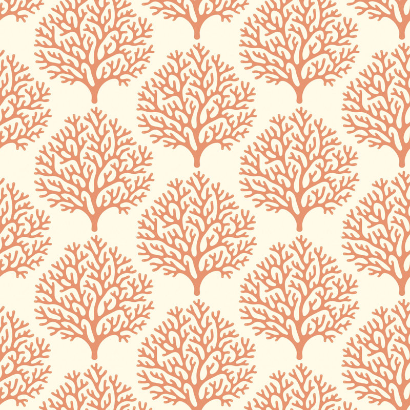 Beach Coral - Papier peint argile rouge