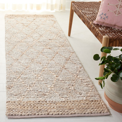 Tapis géométrique en jute / coton tissé à la main Alderman