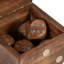 Boîte de rangement en bois de manguier et laiton en forme de dés pour bureau à domicile ou salon, ensemble de 5 à 4 po