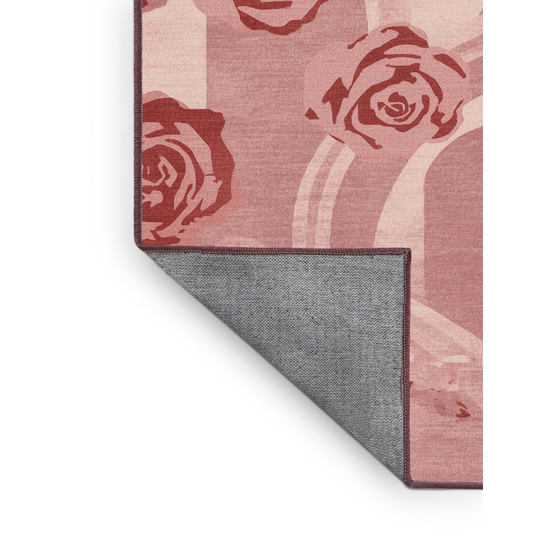 Tapis beige moderne et contemporain lavable à la machine Ritner Valentines, 3 x 5