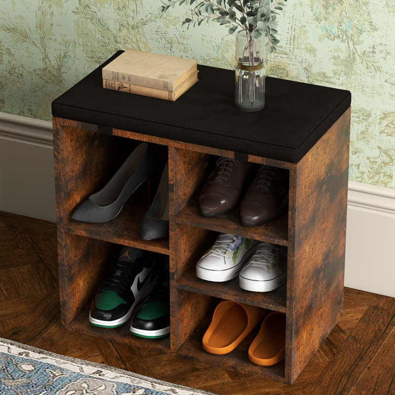 Storage Bench, Rustic Brown/Black