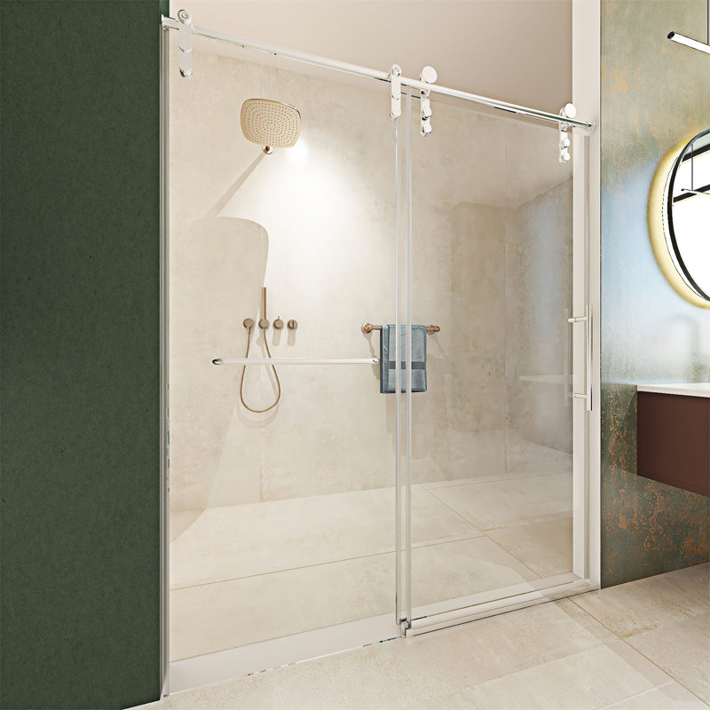 Porte de douche coulissante sans cadre