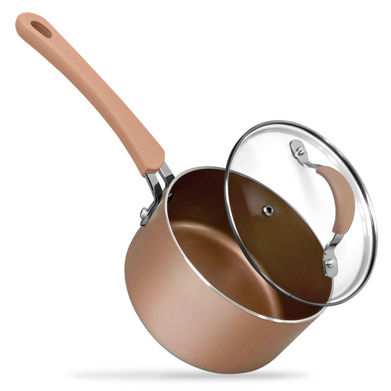 NutriChe 1,5 pte Casserole antiadhésive en aluminium avec couvercle