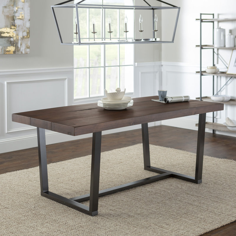Amarapal Pine Solid Wood Dining Table, 30" H x 72" L x 36" W, Mahogany