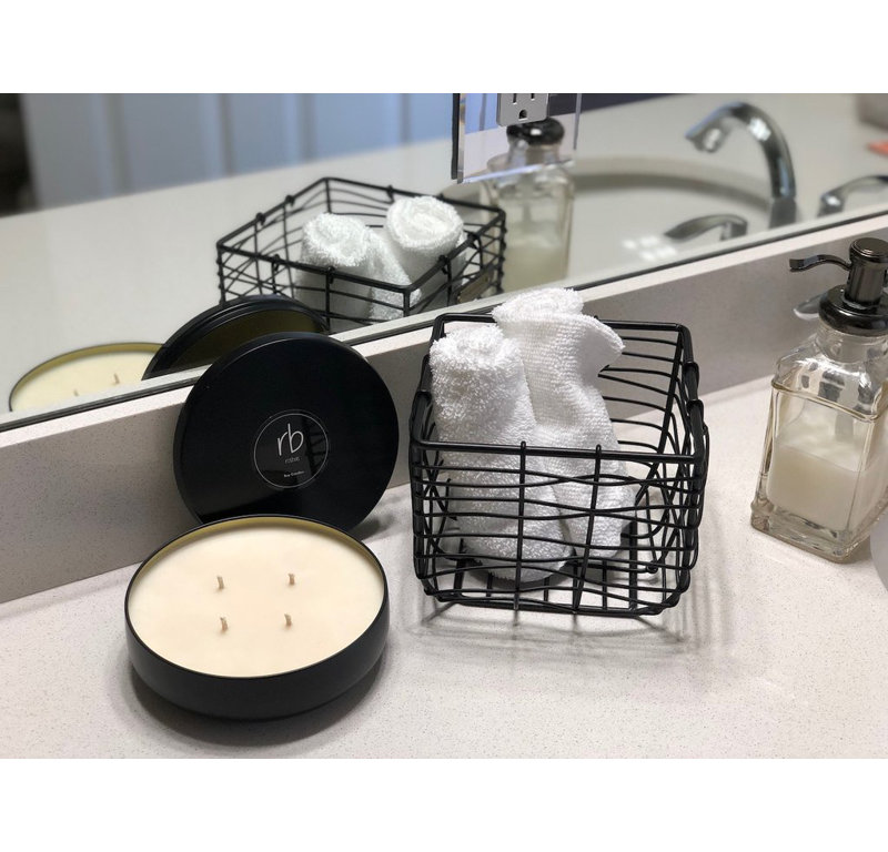 Milano Lavender Scented Can Candle with Metal Holder, Black