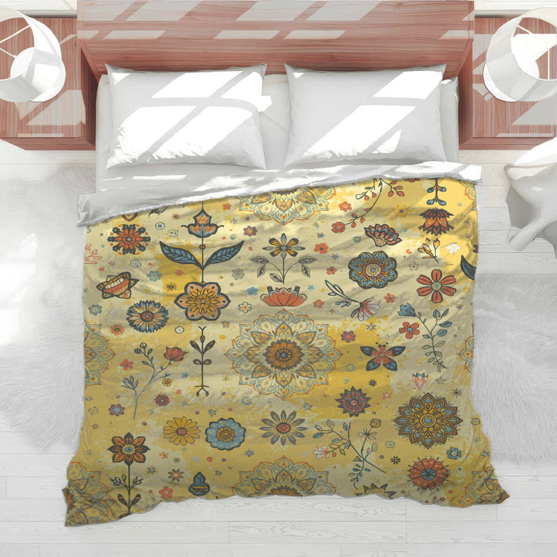 Mandala Floral Pattern Comforter, Twin Extra Long