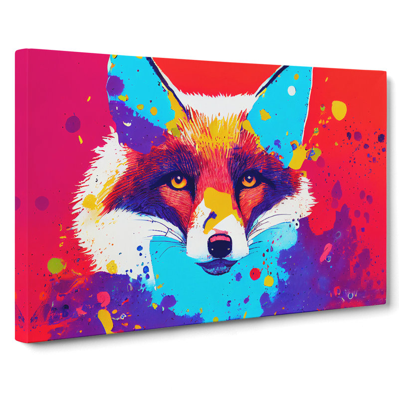 Fox Splatter Vol.4 - Wrapped Canvas Painting, 40cm H x 60cm W x 3cm D