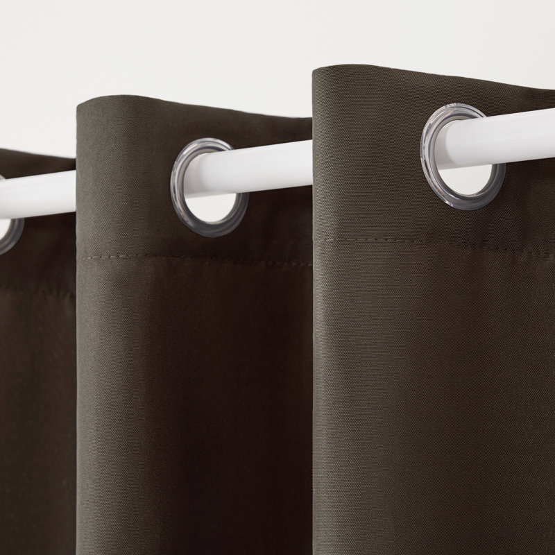 Ensemble de 2 rideaux à œillets TOWN & COUNTRY BASICS Cabana pour intérieur et extérieur, 54" W x 96" L, Chocolate