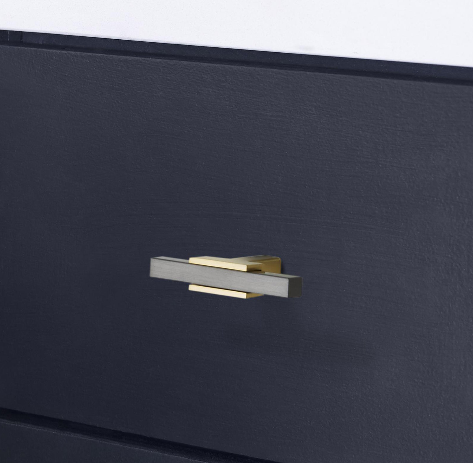Urbanite Bar Cabinet Knob, Brushed Gold/Black Chrome