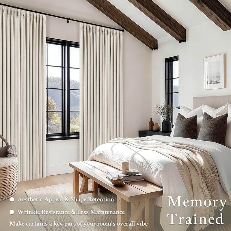 100% Linen Blackout Curtain Panel Pair