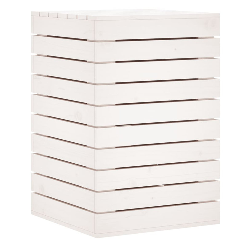 Wood Laundry Basket, White, 26" H x 17.3" W x 17.3" D
